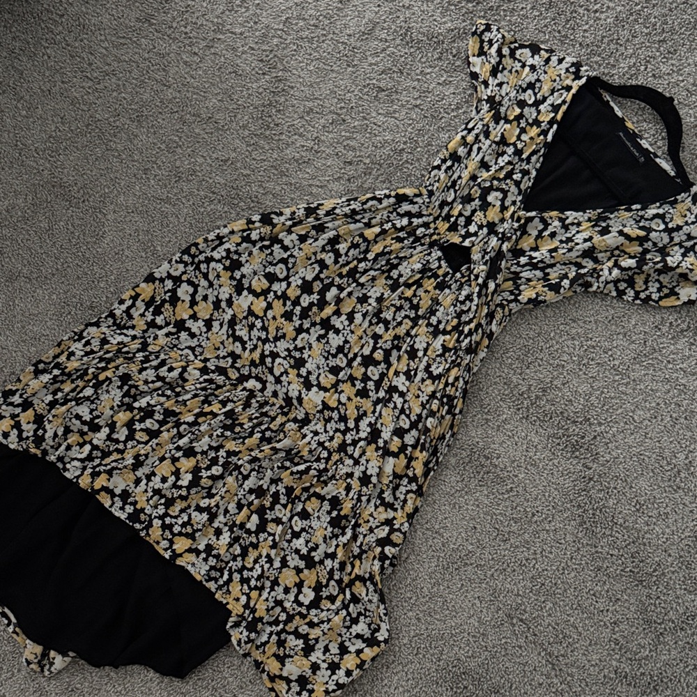 abercrombie and fitch ruffle hem midi dress sz xs